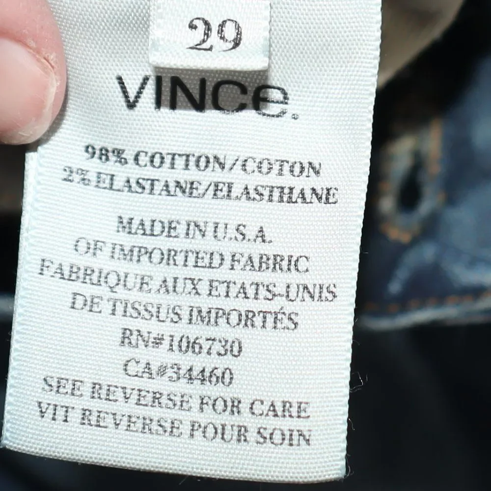 Vince Mallorca (Dark Wash) Crop Skinny Ankle Jeans Women's Size 29 - Picture 7 of 7